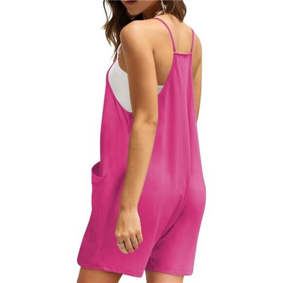 Buauty Women's Casual Rompers Summer Sleeveless Jumpsuits Loose Spaghetti Strap - Picture 2 of 6